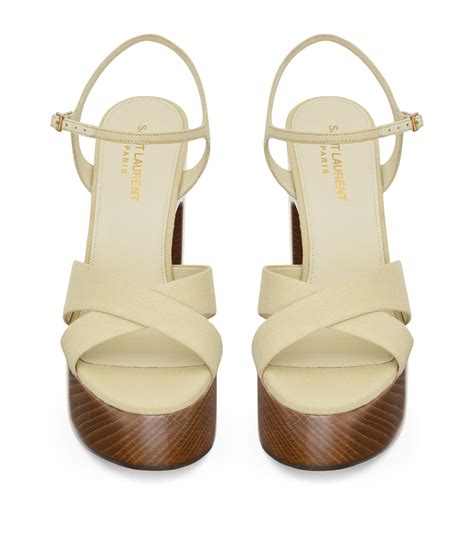 ysl bianca heels|SAINT LAURENT Bianca canvas platform sandals .